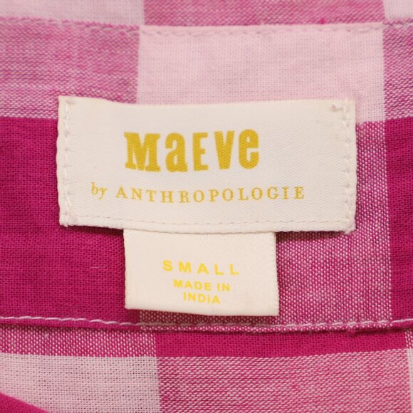 MAEVE ANTHROPOLOGIE The Bennet Buttondown Shirt Oversized Buffalo Check Size S - Picture 7 of 8